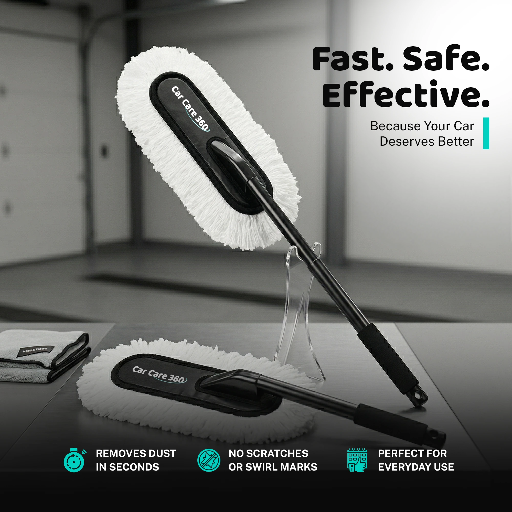 CarCare360 Car Duster | Scratch-Free Ceramic Wax Dust Remover for Cars